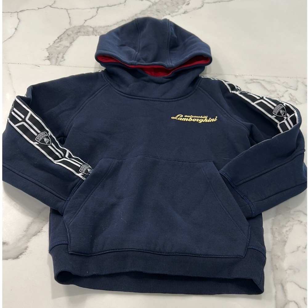 Lamborghini Navy Blue Hoodie Sweatshirt‎ Kids 4 YRS Boys Graphic Logo